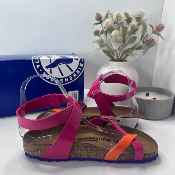 Birkenstock Yara Sandal Tropical Orange Pink Regular 1004054 Women 4 EU/35 NWB - Picture 6 of 10